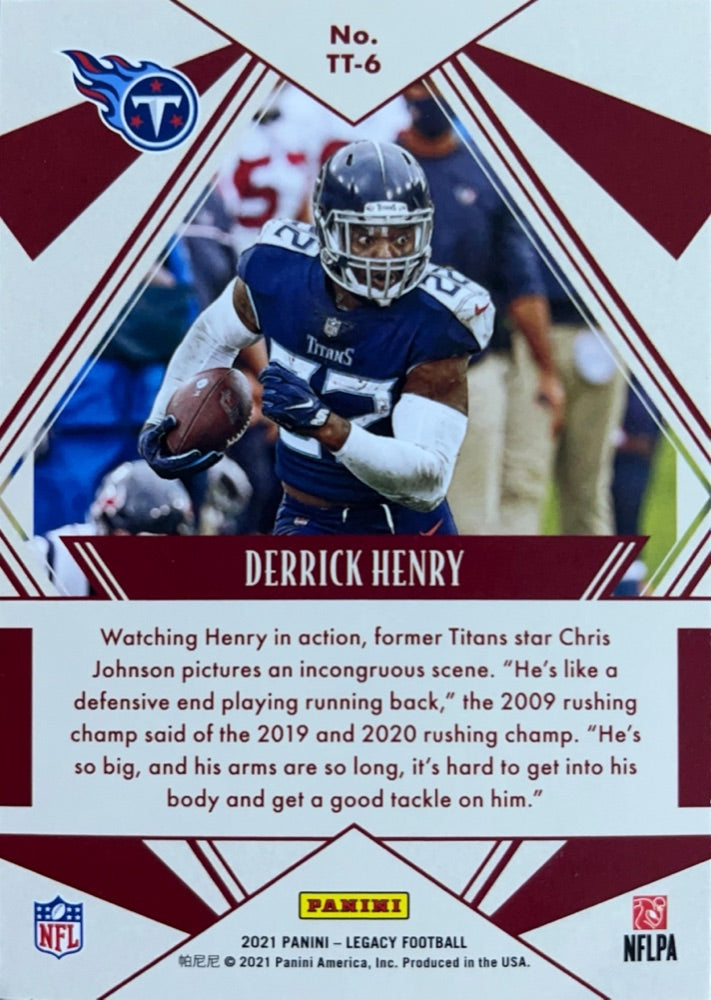 Derrick Henry #TT-6 | 2021 Panini Legacy Timeless Talents (back)