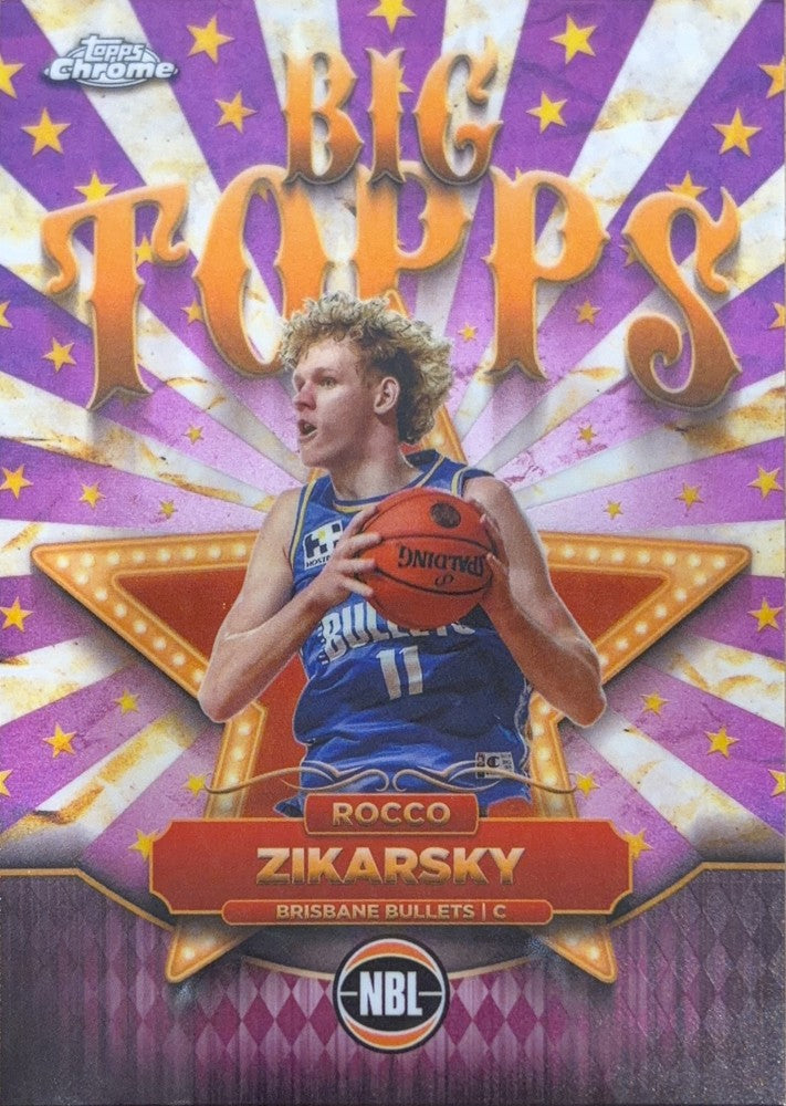 Rocco Zikarsky #BT-2 Brisbane Bullets | 2024-25 Topps Chrome NBL Big Topps (front)