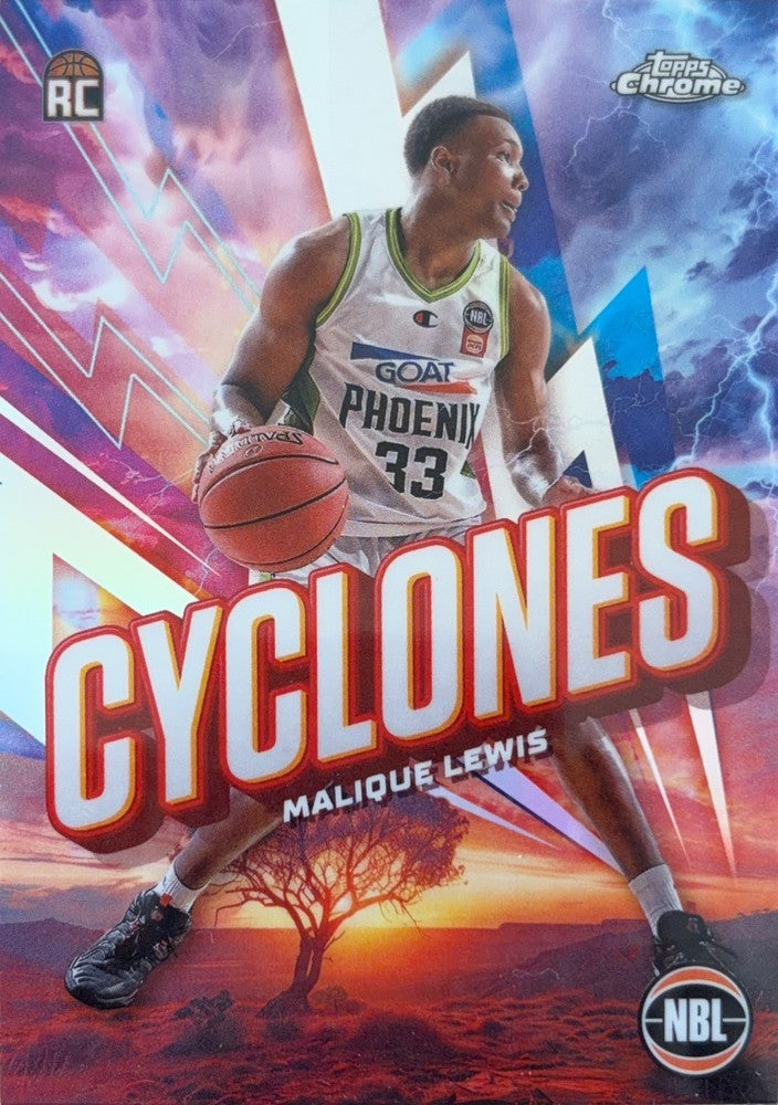 Malique Lewis #C-15 | 2024-25 Topps Chrome NBL Cyclones Refractor (front)