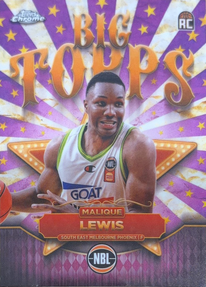 Malique Lewis #BT-8 S.E. Melbourne Phoenix | 2024-25 Topps Chrome NBL Big Topps (front)