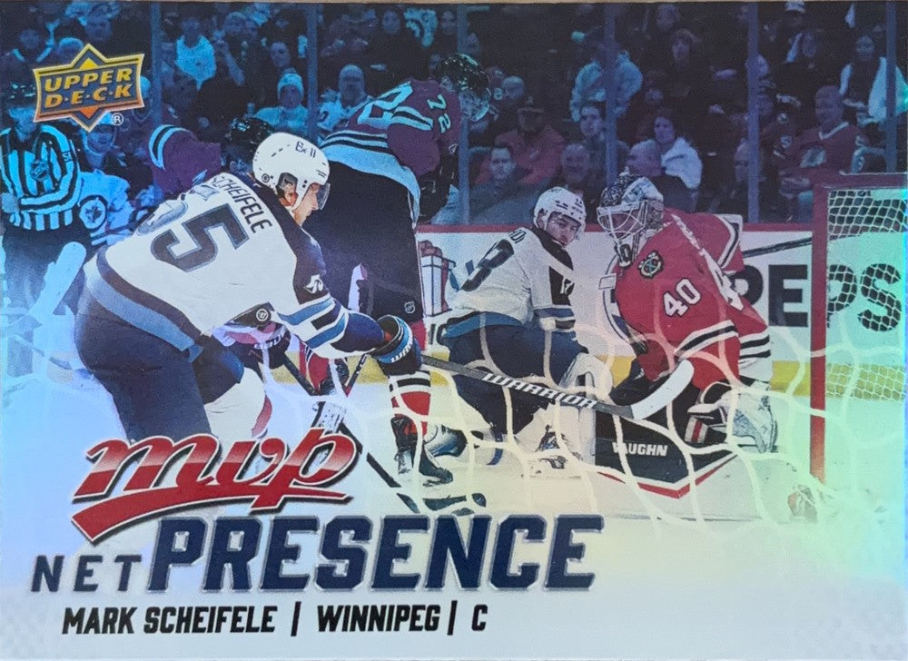 Mark Scheifele #NP-8 Winnipeg Jets | 2025-26 Upper Deck MVP Net Presence (front)