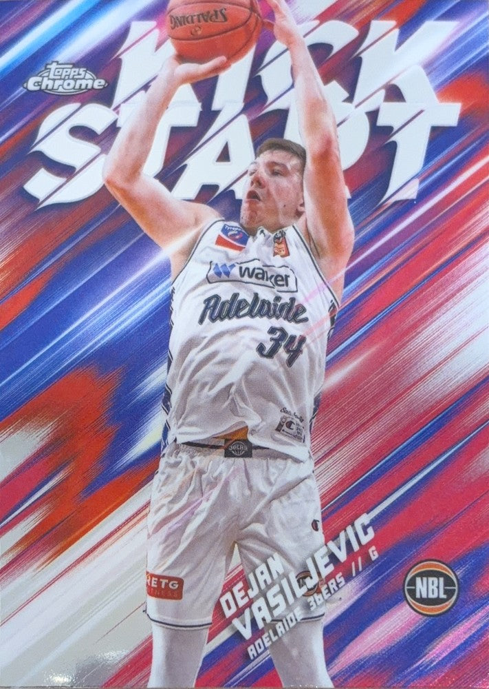 Dejan Vasiljevic #KS-1 Adelaide 36ers | 2024-25 Topps Chrome NBL Kick Start (front)