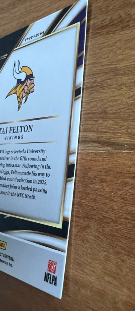 Tai Felton #265 Rookie | 2025 Panini Select Silver Prizm Shock - GREAT (bend detail)