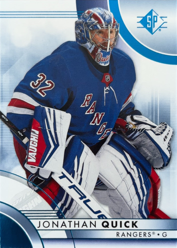 Jonathan Quick #34 New York Rangers | 2023-24 SP Blue (front)