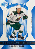 Brock Faber #128 Minnesota Wild Rookie Authentics | 2023-24 SP Blue (front)