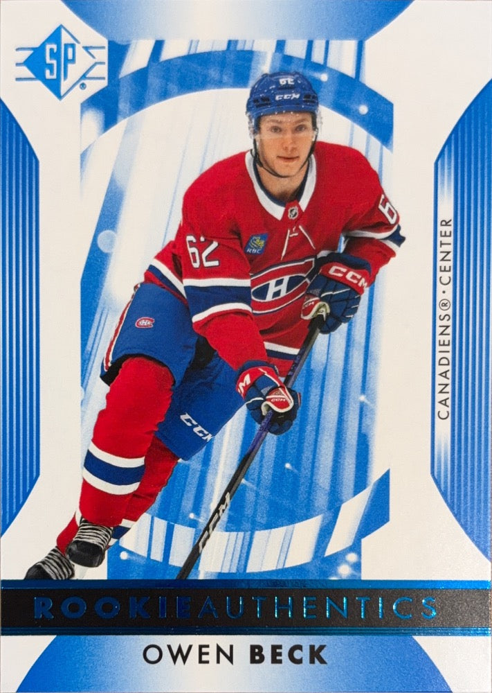 Owen Beck #133 Montreal Canadiens Rookie Authentics | 2023-24 SP Blue (front)