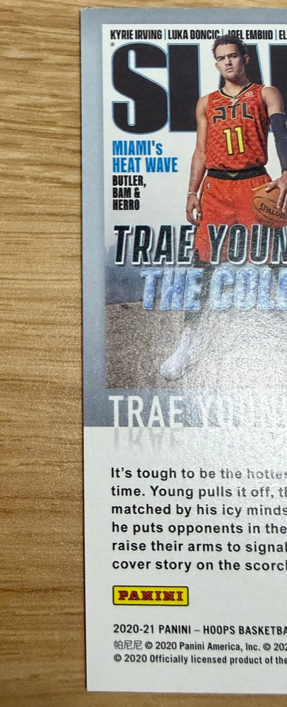 Trae Young #6 Atlanta Hawks | 2020-21 Hoops Slam (back edge detail left)