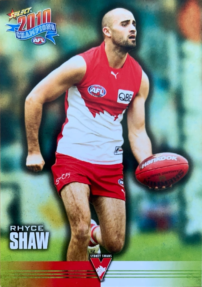 Rhyce Shaw #164 Sydney Swans | 2010 Select AFL Champions (front)